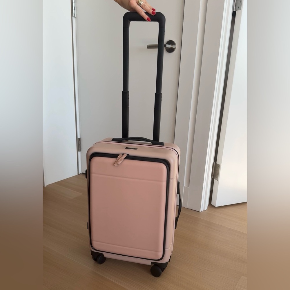 Calpak Hue Front Pocket Carry-On Luggage in Pink Sand